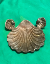 Mcm Vtg Bronze Clam Shell Business Card Holder Soap Dish Coin Catch Ring Holder - £25.56 GBP
