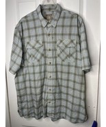 Duluth Trading Co Men&#39;s Shirt XL Tan  Button Down Short Sleeve Nylon Lig... - £11.81 GBP