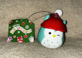 Squishmallows Kurt Adler Christmas Ornament Winston the Owl Wearing Red Stocking - £12.23 GBP