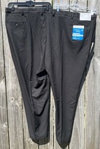 NWT Haggar Pants Men&#39;s 60x32 Cool 18 Pro Classic Fit Flat Frnt Big Tall stch Blk - £30.77 GBP
