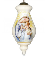 Mother Mary with Baby Hand Painted Mouth Blown Glass Ornament - $65.99