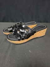 Donald J Pilner Salma Black Patent Leather Strappy Wedge Sandals Size 9 - $783.70 MXN