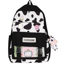 JULYCCINO New Cow Pattern Cute Backpack Women Waterproof Kawaii Student Bag For  - £29.64 GBP