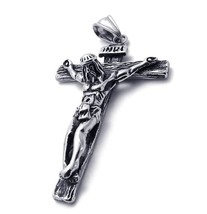 Jewelry, Stainless Steel Jesus Crucifix Cross Pendant with + - £42.40 GBP