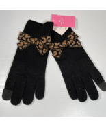 BNWTS Kate Spade GRAPHIC  Leopard Print  BOW Gloves + GIFT RECEIPT - £37.27 GBP