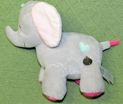 Child Of Mine Musical Elephant 9&quot; Baby Plush Stuffed Animal Blue Heart Twinkle - £12.54 GBP
