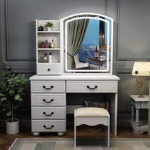 Fashion Vanity Desk with Mirror and Lights for Makeup, Vanity Mirror with Lights - £195.90 GBP