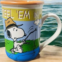 NEW! Peanuts Charlie Brown Snoopy Reel Em In Fishing Stoneware Urban Mug... - €12,72 EUR