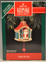 Hallmark - Hello-Ho-Ho - Windows &amp; Santa Features Movement! - 1992 Ornament - £8.92 GBP