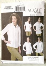 Vogue Fitted Shirts Custom Fit A-B-C-D Cup Sizes Pattern V8689 Misses 6-8-10-12 - £11.35 GBP