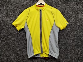 Specialized Bike Jersey Adult XL Yellow Full Zip Short Sleeve Blank - $27.77