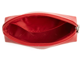 Longchamp Veau Leather Toiletry Dome Cosmetic Pouch Case ~NIB~ VERMILLION - £92.30 GBP