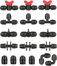 Drip Irrigation Fittings Kit For 1/2 Inch Tubing -18 Pieces Set- 3 Tees,... - $37.95