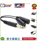 Compact 6.35mm Dual Female TRS Y-Splitter Cable with Gold Connectors - 8... - $23.90 CAD