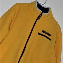 Ralph Lauren Chaps ~ Yellow Fleece Size L ~ Vg ~ Full Zip 3 Pocket Crl Arm Patch - £23.36 GBP