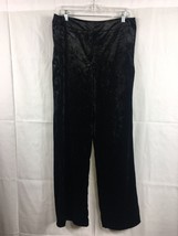 Cynthia Rowley Crushed Velvet Wide Leg Trousers BLACK Pants Women&#39;s Size... - £54.29 GBP