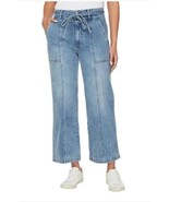 Hudson Womens Jeans Blue Wide-Leg Belted Stretch Denim Pockets High-Rise - $75.21 CAD