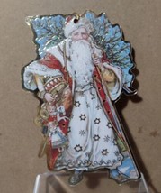 Merrimack Die Cut Cardboard Christmas Ornament Foiled Old World Santa - £7.43 GBP