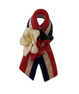 USA American Flag Ribbon Lapel Pin w/ Flowers - £18.09 GBP