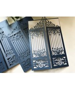 50pcs Navy Blue Laser cut Wedding Card,Wedding Invitations card,Birthday... - $53.80