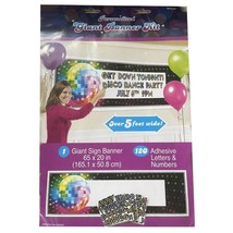 Disco Personalized Giant Banner Kit Birthday Party Supplies 70&#39;s Fun 5 Ft New - £4.68 GBP