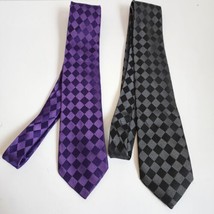Donald Trump Signature Collection 100% Silk Ties Lot Of 2 Purple Gray 3.5&quot; x 64&quot; - £26.14 GBP