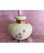 Vintage Lenox Rose Manor Perfume Bottle 2.5&quot; Tall Porcelain w Rose Desig... - $336.72 MXN