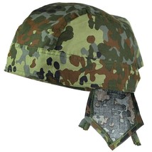 Mil-Tec 100% Cotton Bandana Head Wrap Classic Military Cut Scarf Fleckta... - $10.85