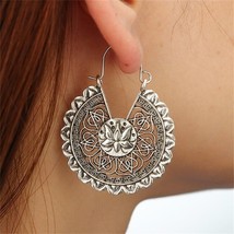 Indian 925 Silver Plated Antique Chand Bali Ring jhumki Jhumka earrings Set - £14.18 GBP