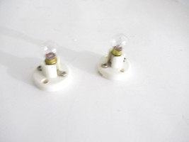 TWO HOUSELIGHTS W/PLASTIC BASES - LOW VOLTAGE- WORK FINE- VARIOUS SCALES... - $3.67
