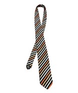 Stafford Polyester Tie Orange Black Striped - £8.49 GBP