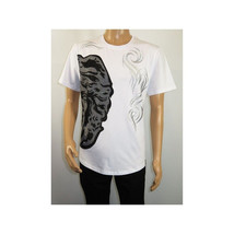 Men LAVERITA European Fashion Crew Shirt Rhine Stones Medusa 94491 White image 9