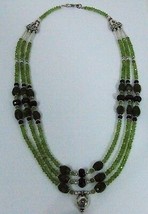 Necklace1 Mit Edelsteine Und Aufwendig Silber Führung, Peridotite - $65.29