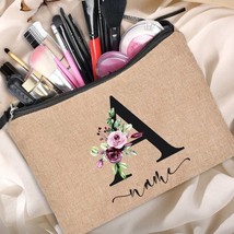 Customized Personalized Name Linen Cosmetic Bag Bridesmaid Clutch Outdoor Travel - £43.29 GBP