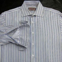 Thomas Pink London Men&#39;s Sz 15.5/34 Cotton MULTI-COLORED Striped Dress Shirt Euc - £25.86 GBP