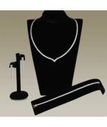 3W938 - Rhodium Brass Jewelry Sets with AAA Grade CZ  in Clear - $209.12 CAD