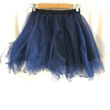 Womens 50s Retro Rockabilly Petticoat Mini Costume Underskirt Navy Blue Size S - £11.58 GBP