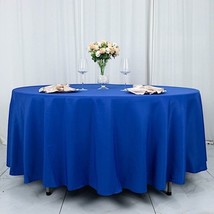 Royal Blue 108&quot;&quot; Premium Quality Round Polyester Tablecloth Wedding Party Dinner - £20.86 GBP