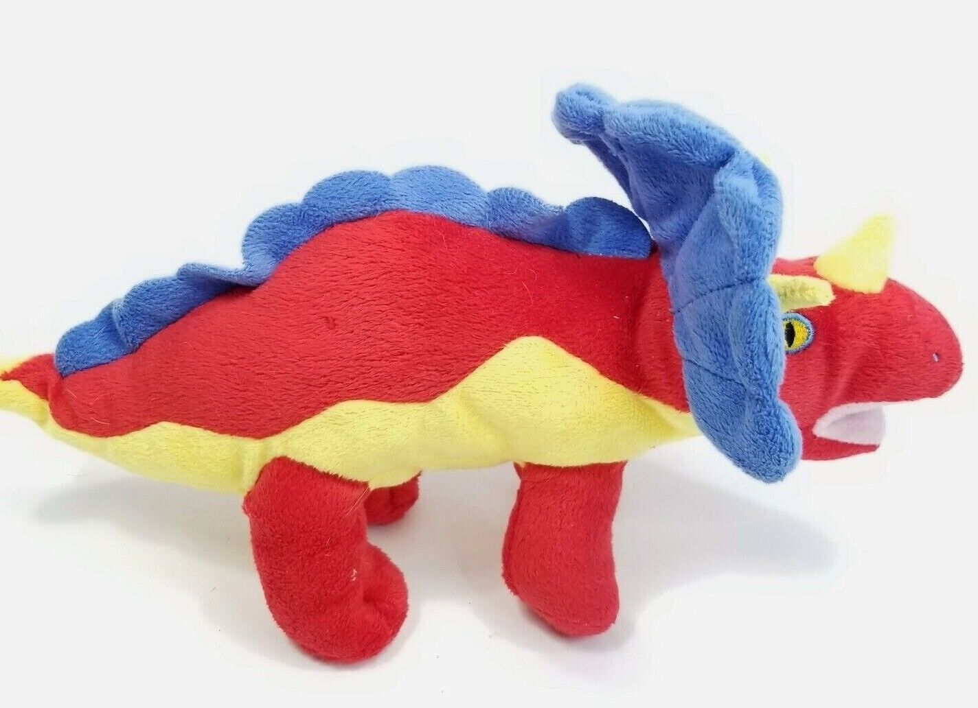 Dinosaur Triceratops Multicolor Red Blue Yellow Soft Stuffed Animal 11" Long  - £11.60 GBP