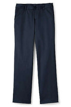 Lands End Uniform Women Size 2, 31&quot; Inseam Stretch Cuffed Chino Pant, Navy - $18.99