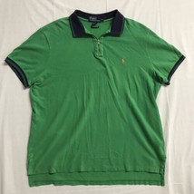 Polo Ralph Lauren shirt Mens XL Classic Fit Polo Green Blue Zip Collar - £20.65 GBP