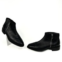 Aquatalia Nadie Womens Sz 9 Black Leather Waterproof Booties Made in Italy Flaws - £77.78 GBP