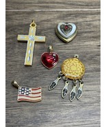 Lot of 5 Pendants Charms Hearts Dreamcatchers Cross Flag Fashion Jewelry... - $13.46 CAD