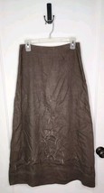 CAbi Women&#39;s Size 2 Brown Coconut Husk Maxi A Line Wedding Skirt 100% Linen - $18.50