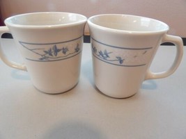 Corelle Corning &quot;First of Spring&quot; Cups Mugs Blue &amp; White Flowers Floral 2# - £7.50 GBP