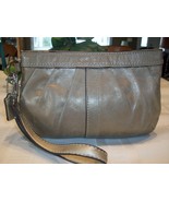Coach Pleated Metallic Leather Capacity Wristlet Handbag Purse Wallet Go... - $22.00