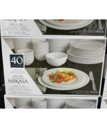 Mikasa Nellie White Bone China 40 Piece Dinnerware Chip Resistant Dinner... - €169,72 EUR