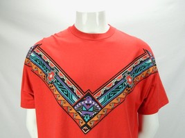 Vintage Indian Native American Tribal Western sewn on Embellished T shir... - $74.20
