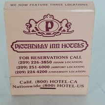 Vintage Matchbook  Piccadilly Inn Hotels Fresno Cigarette Matches Unstru... - $5.94