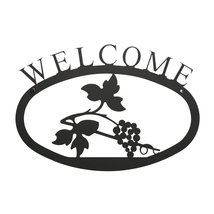 Village Wrought Iron WEL-157-S Small Welcome Sign-Plaque - Grapevine - $24.05